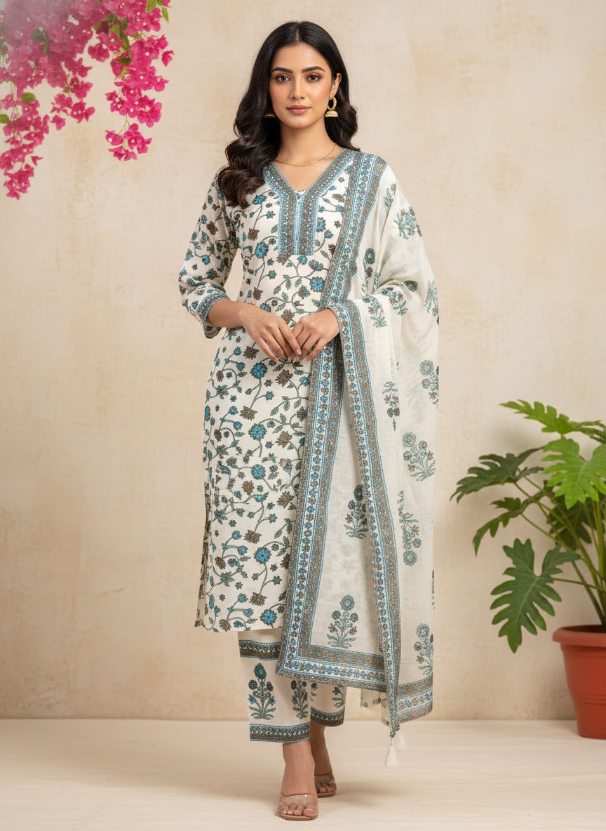 Teal Noor Grace Suit Set