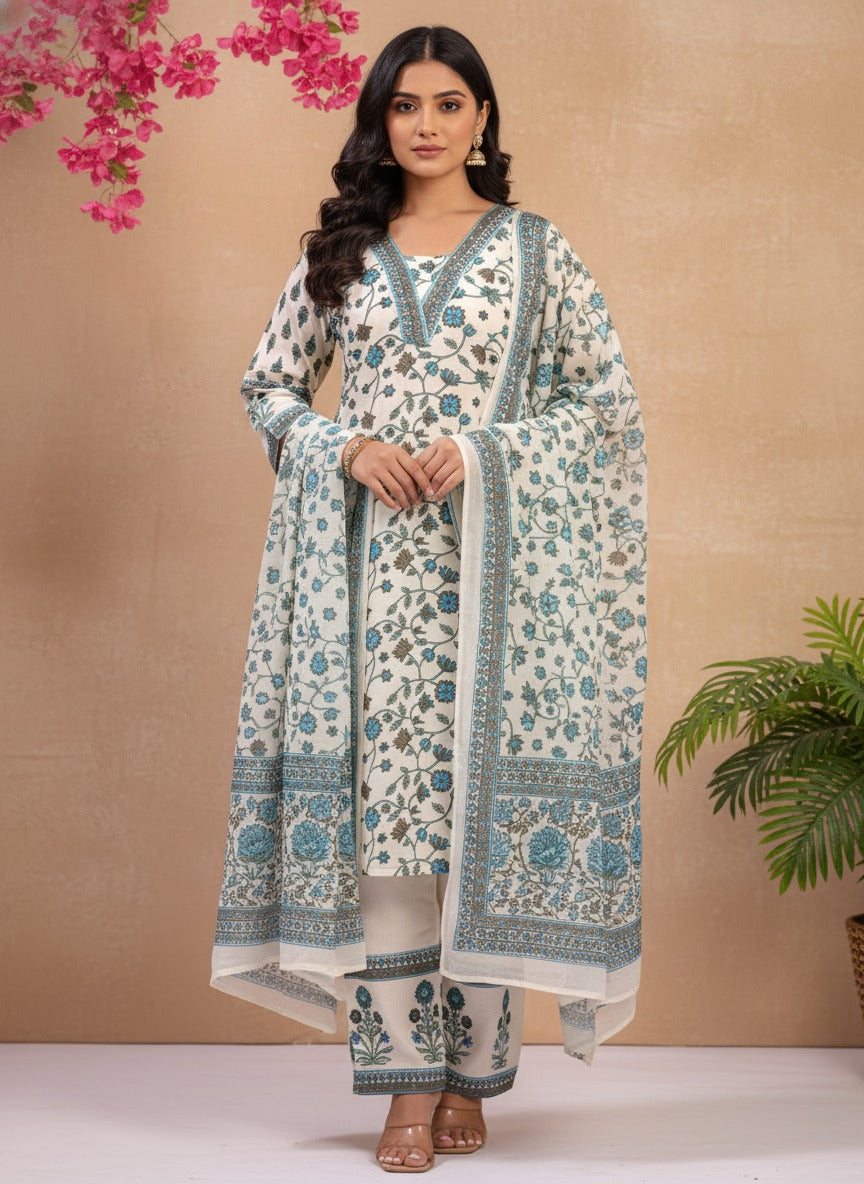 Teal Noor Grace Suit Set