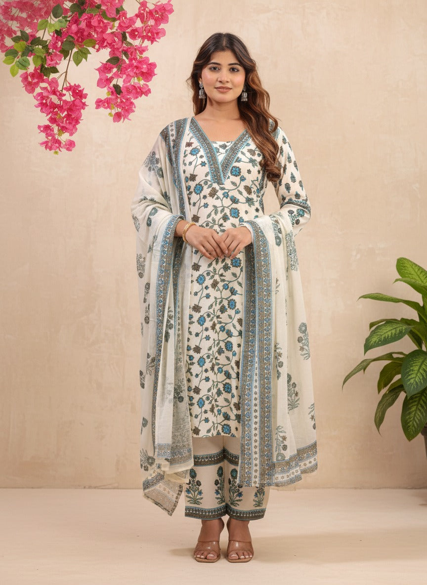 Teal Noor Grace Suit Set